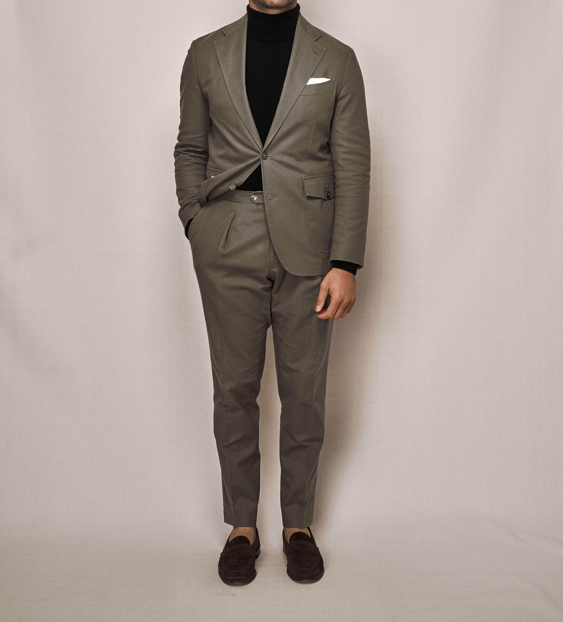 Cotton Stretch Sports Two Piece Suit | Olive
