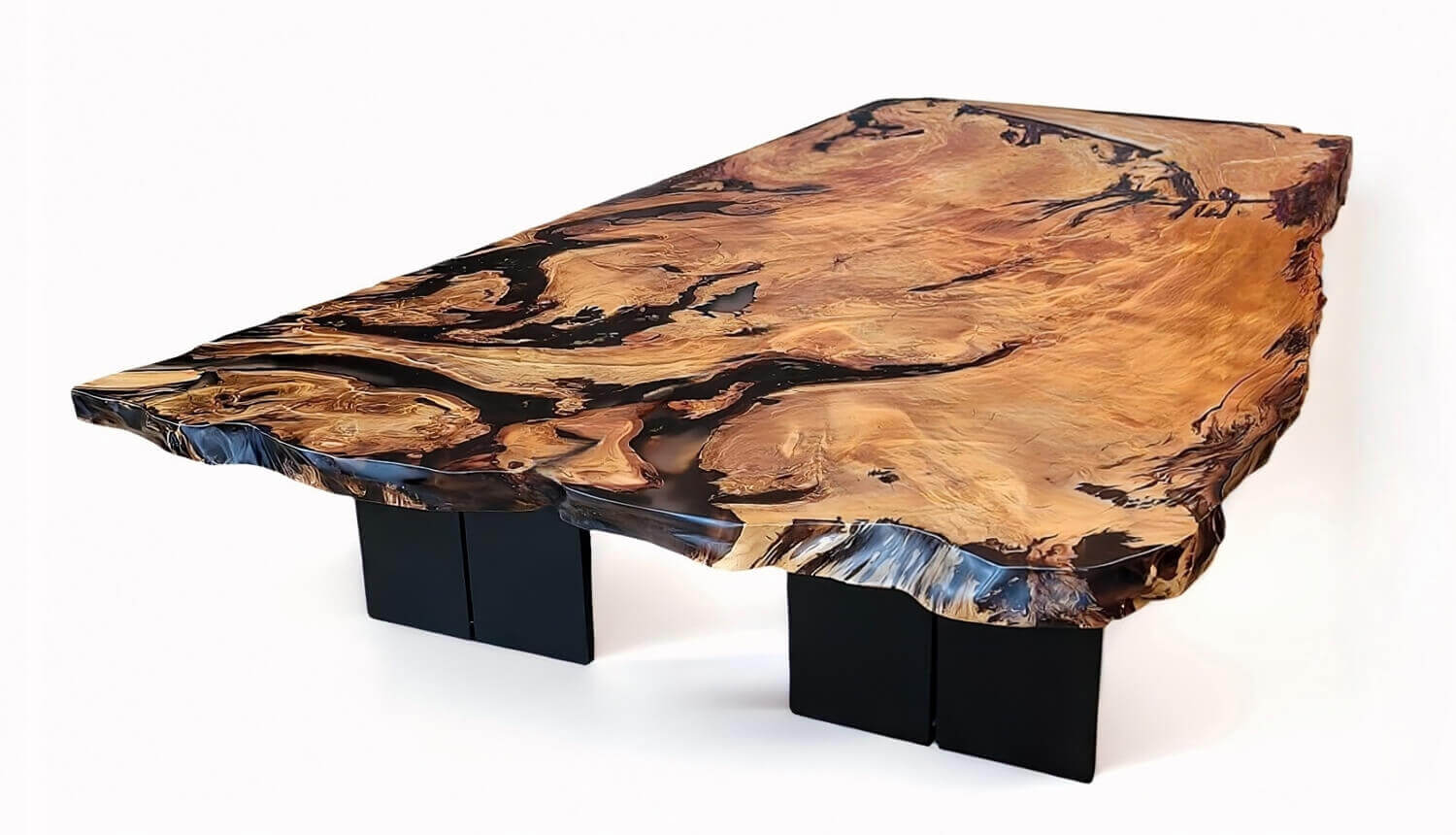 A unique conference table featuring an extraordinary tabletop, available as a limited-edition one-of-a-kind piece and an artistic design object for exclusive interior design projects