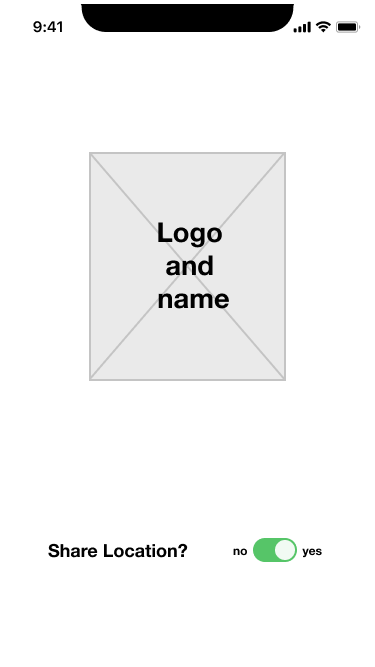 Wireframe launch screen