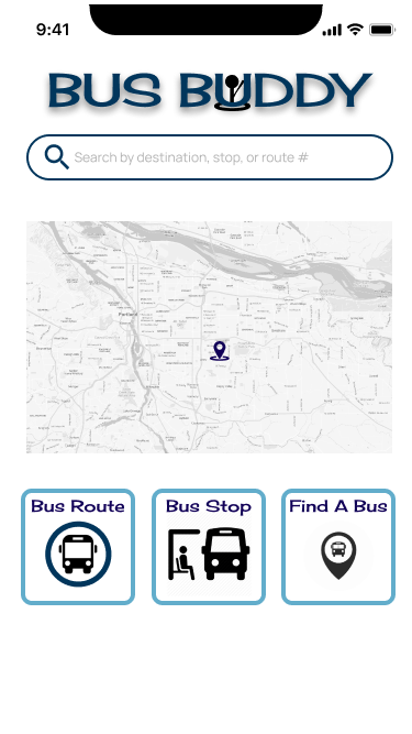 Bus App home screen first version