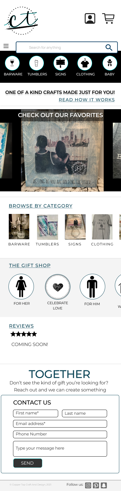 Home Page Mock Up