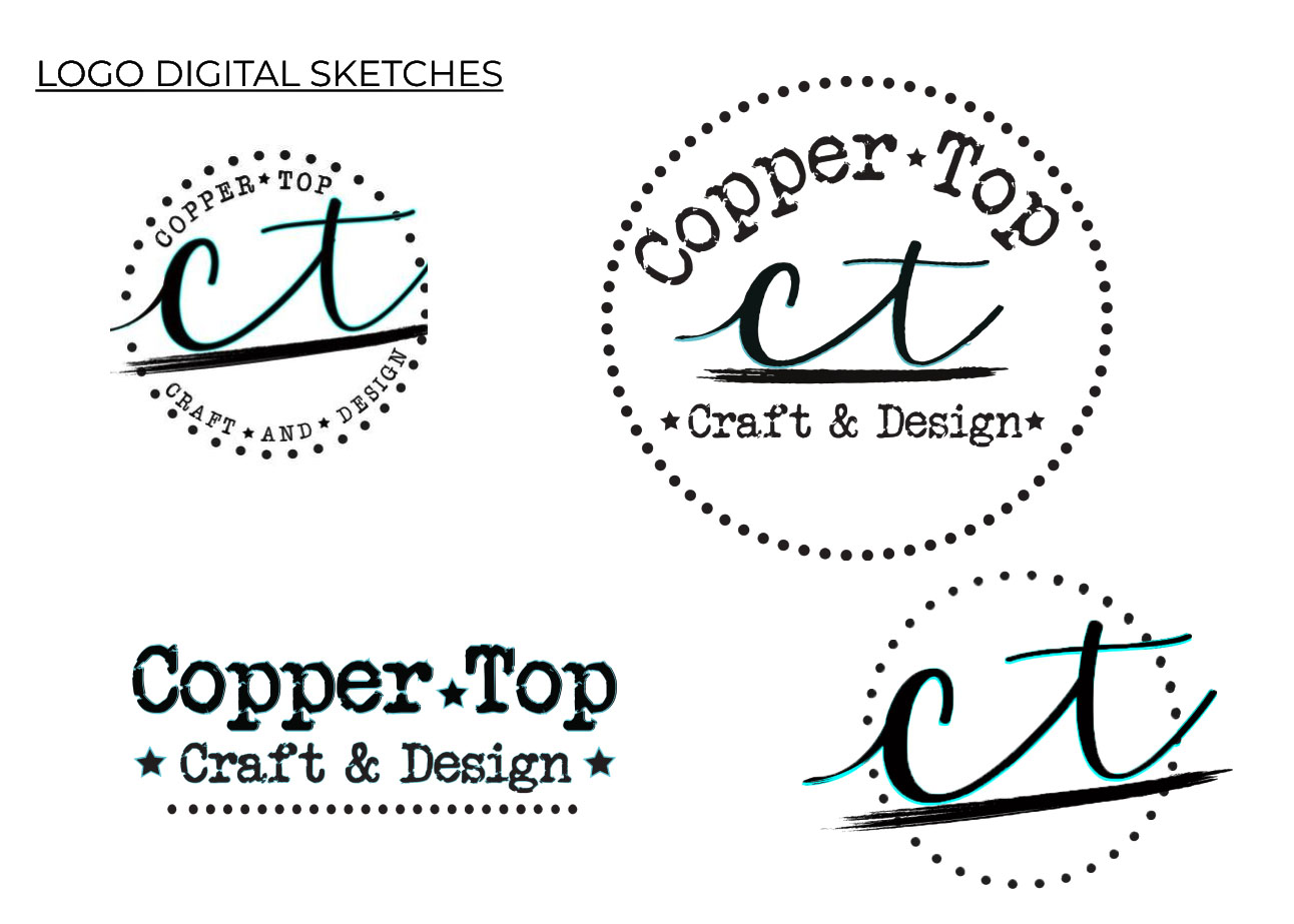 Copper Top Craft and Design Logo Digital Sketches
