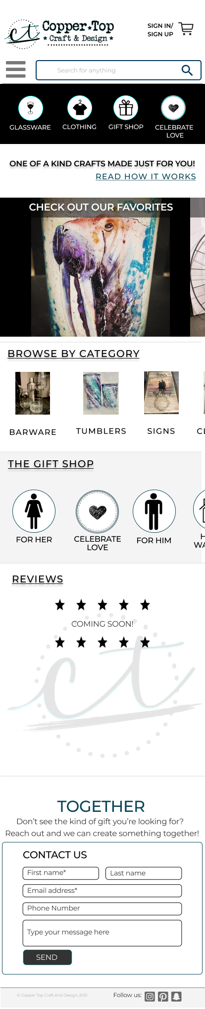 Full screen view of home page
