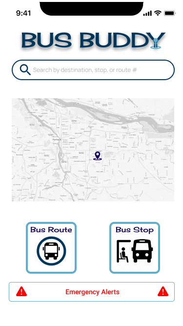 Bus Buddy App Home Screen 