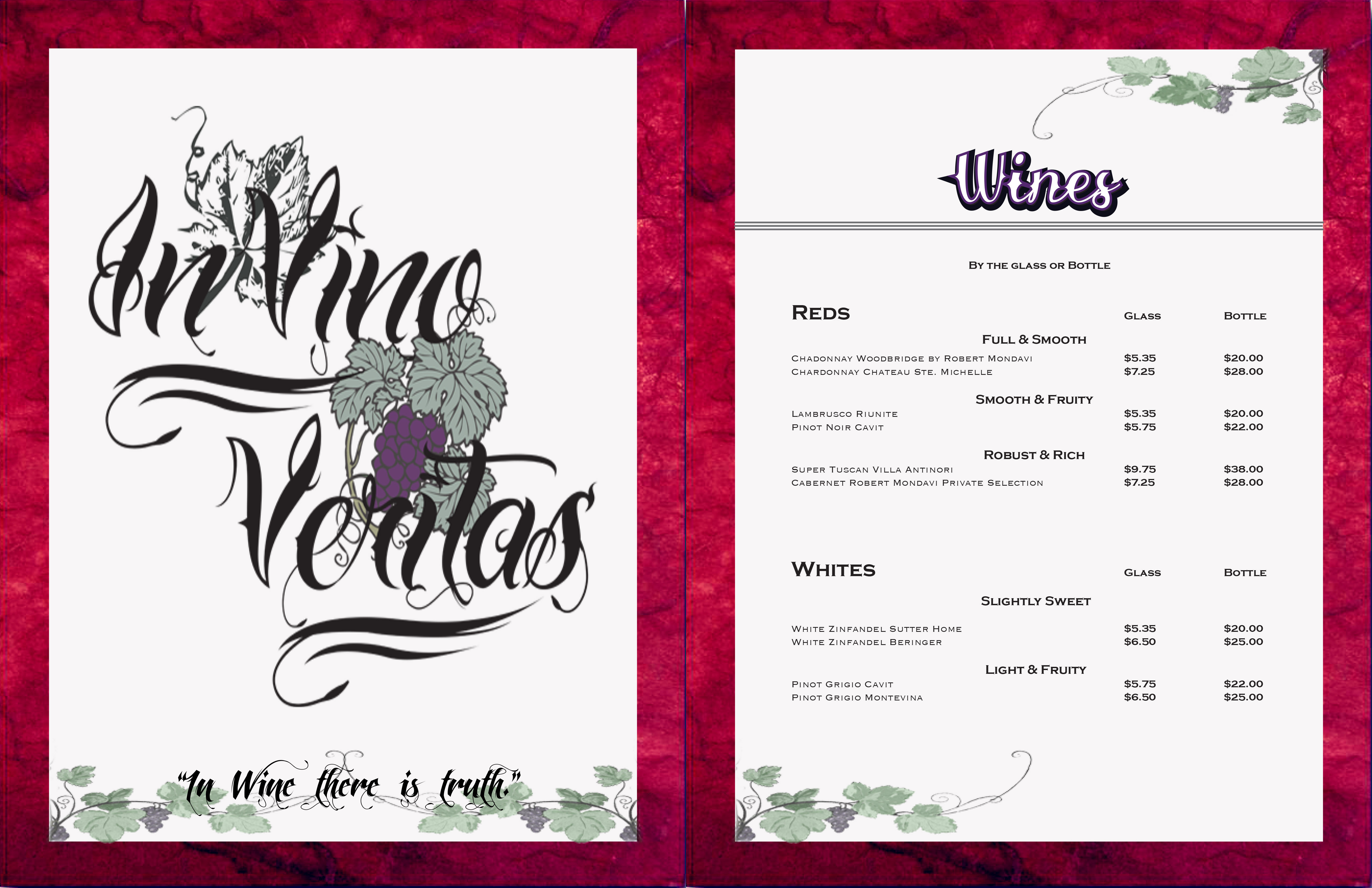 Italian Restaurant Menu