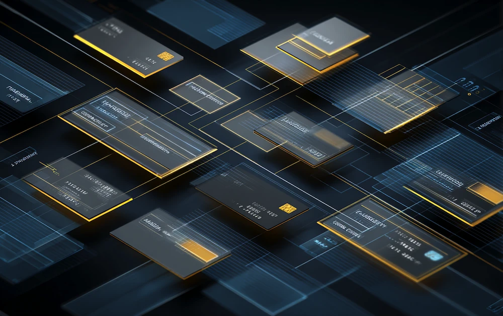 Digital representation of AI-powered transaction matching system, showcasing automated financial data processing and reconciliation workflows using artificial intelligence.