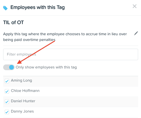 Managing tags