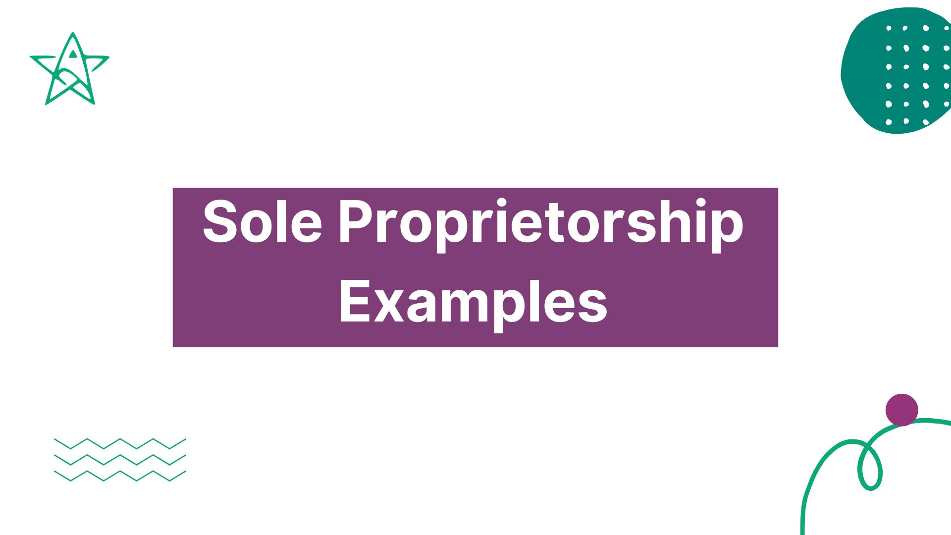 Sole Proprietorship Examples