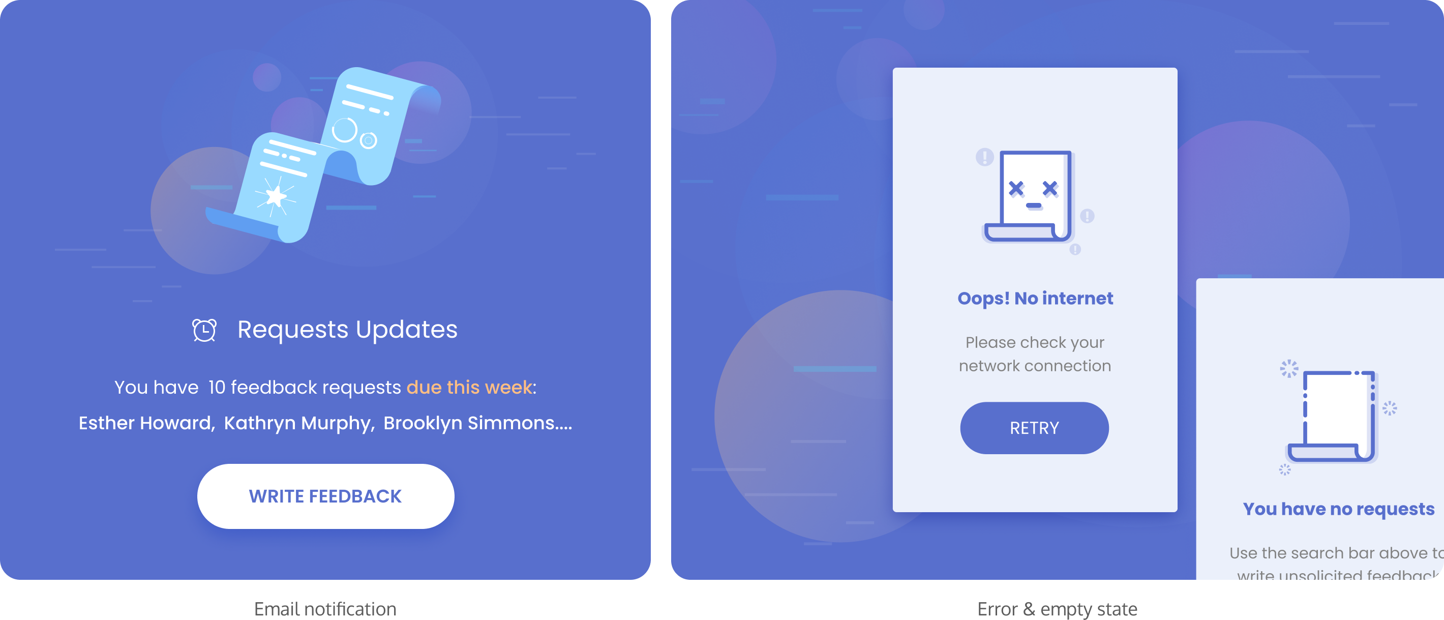 Notification, error, and empty states