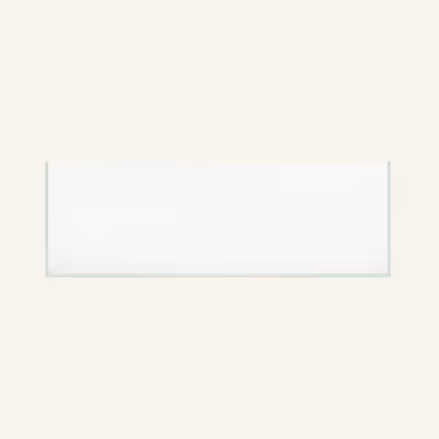 A white rectangular object on a white background