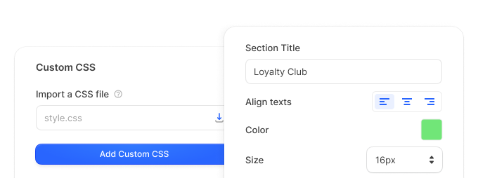 Loyoly customization features