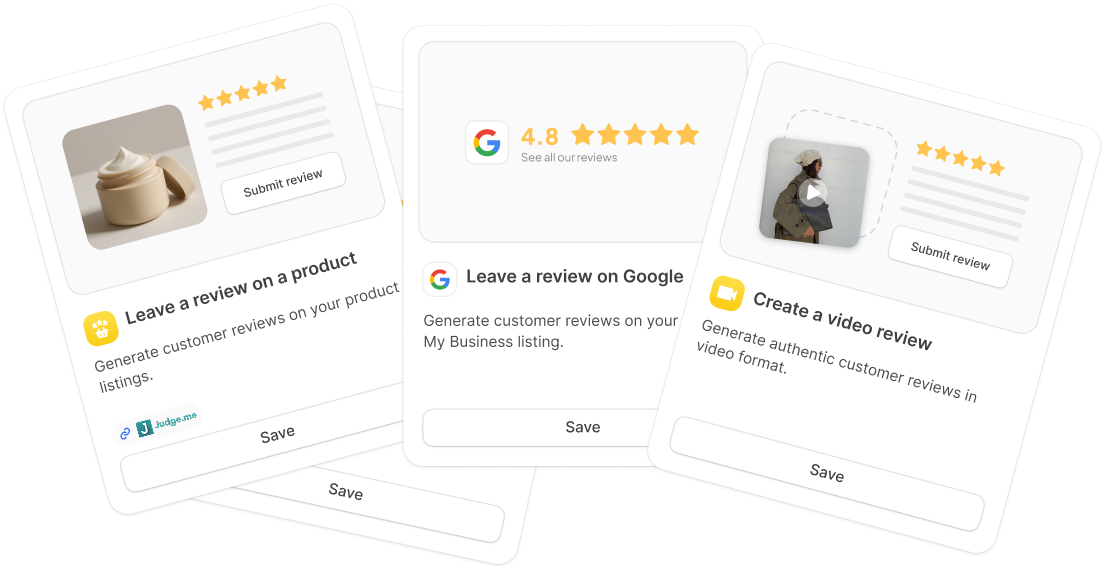 Loyalty missions library to collect customer reviews