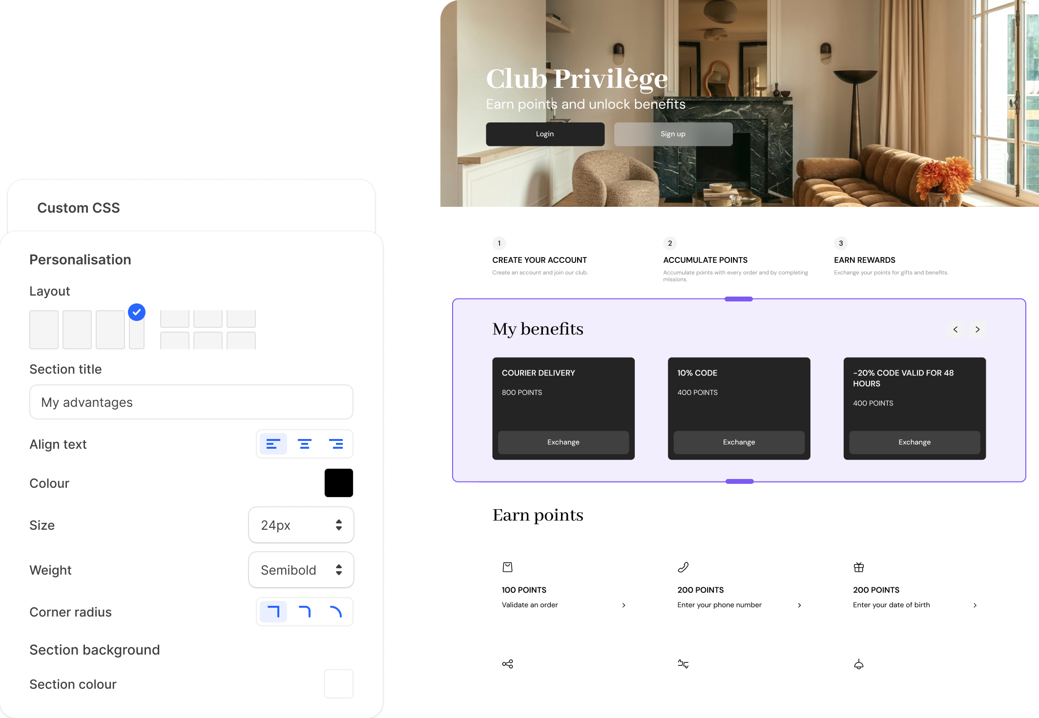 Loyoly personalization feature