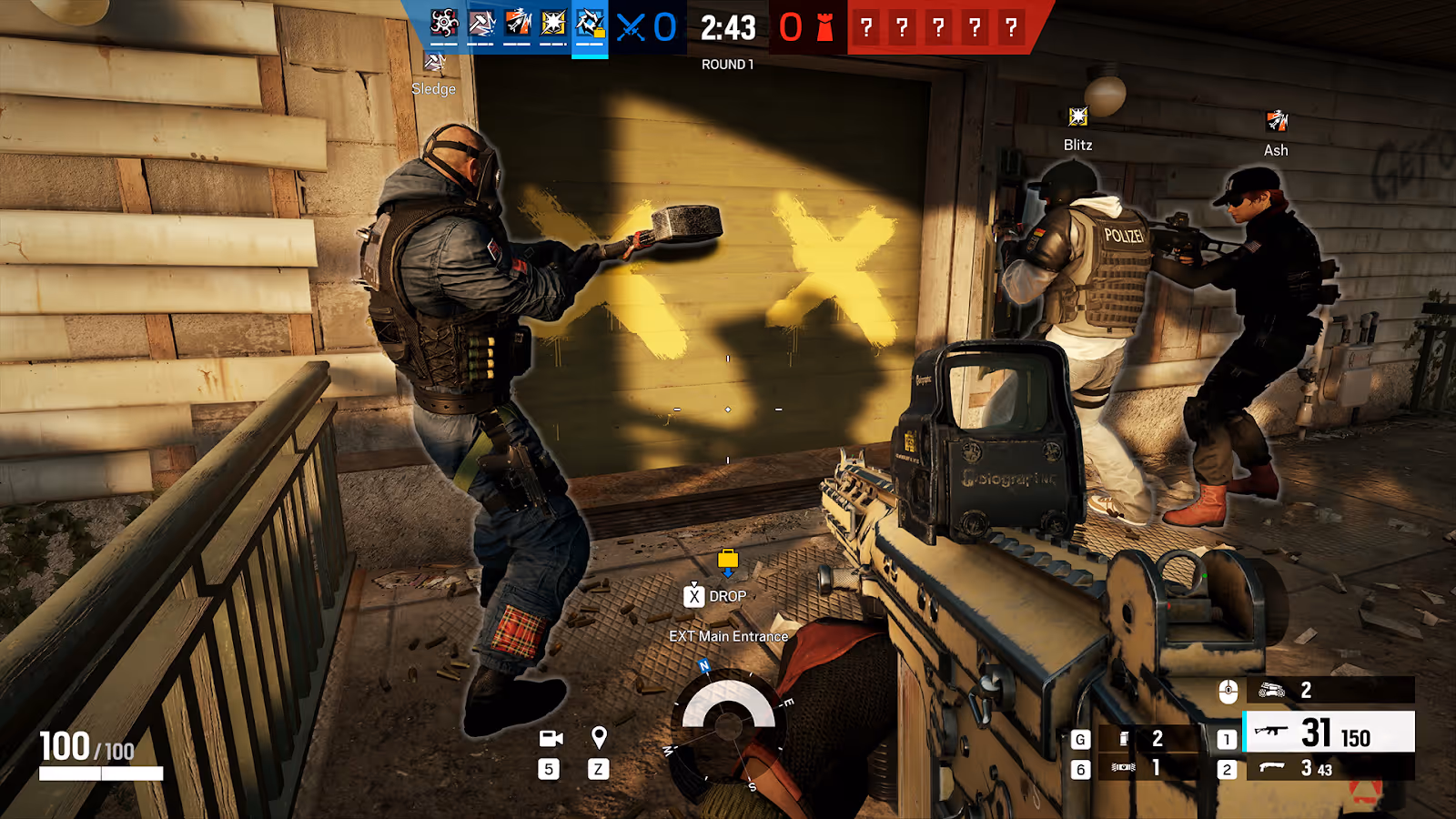 Gameplay from Tom Clancy’s Rainbow Six Siege.