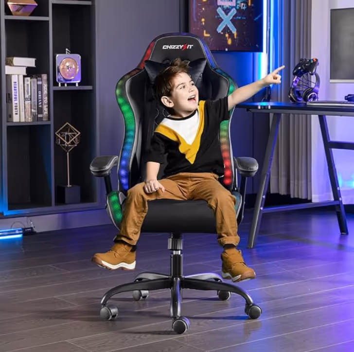 Boy in a gamer chair
