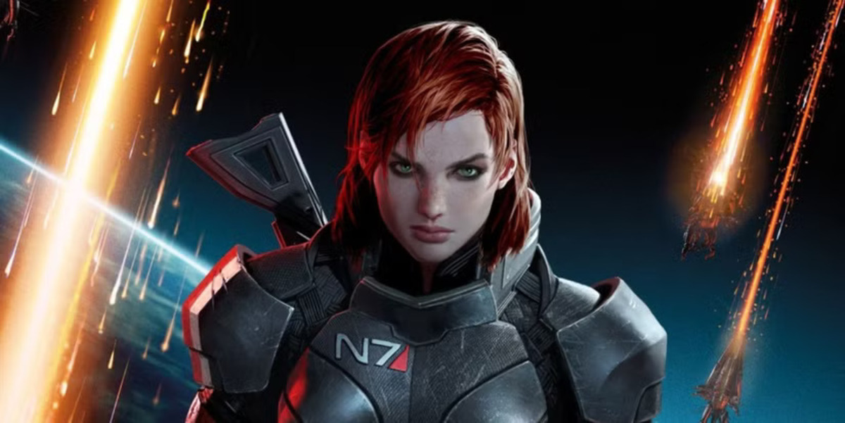 An image of the female Shepard from Mass Effect, a pale woman with short red hair.