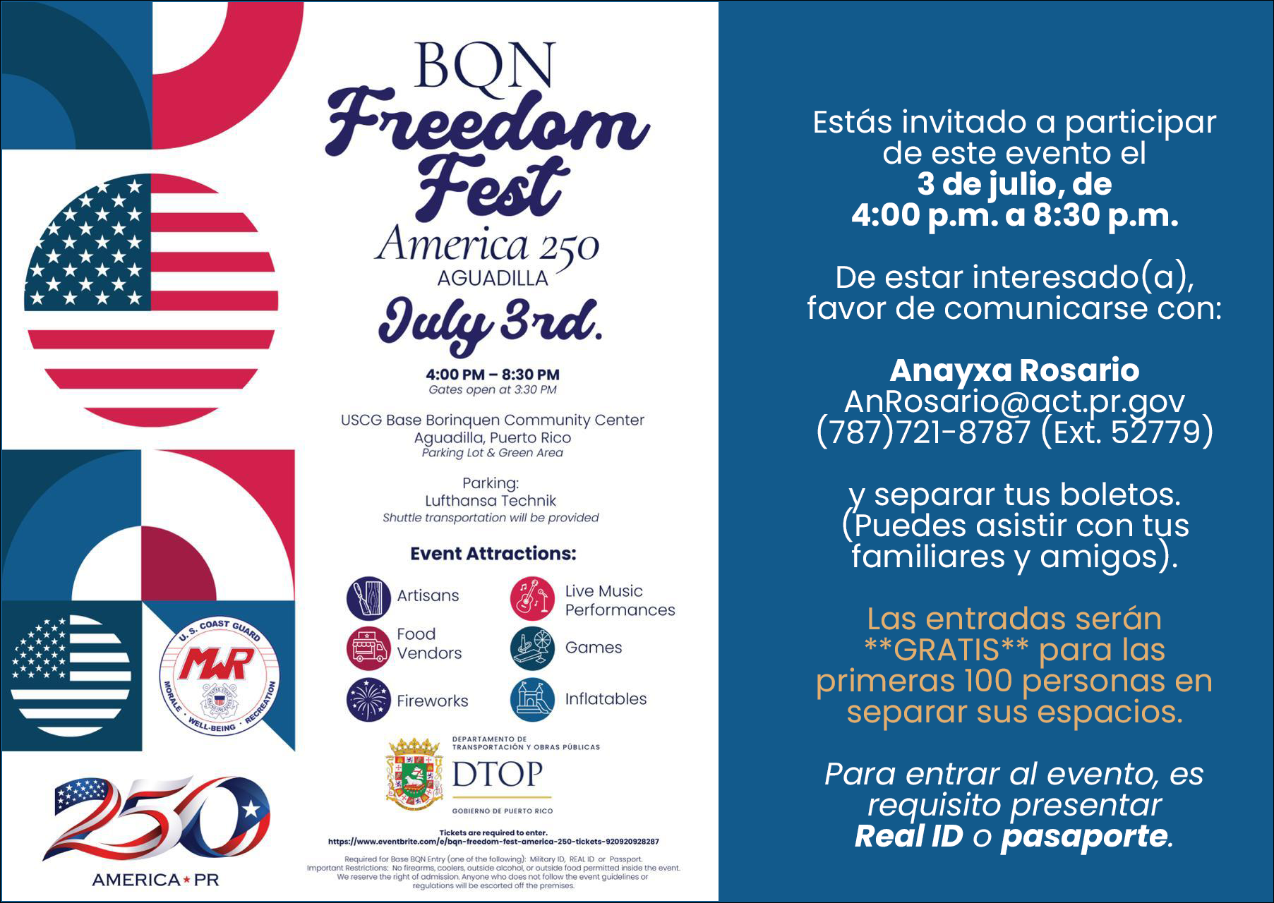 Evento BQN Freedom Fest 3 de julio de 2026