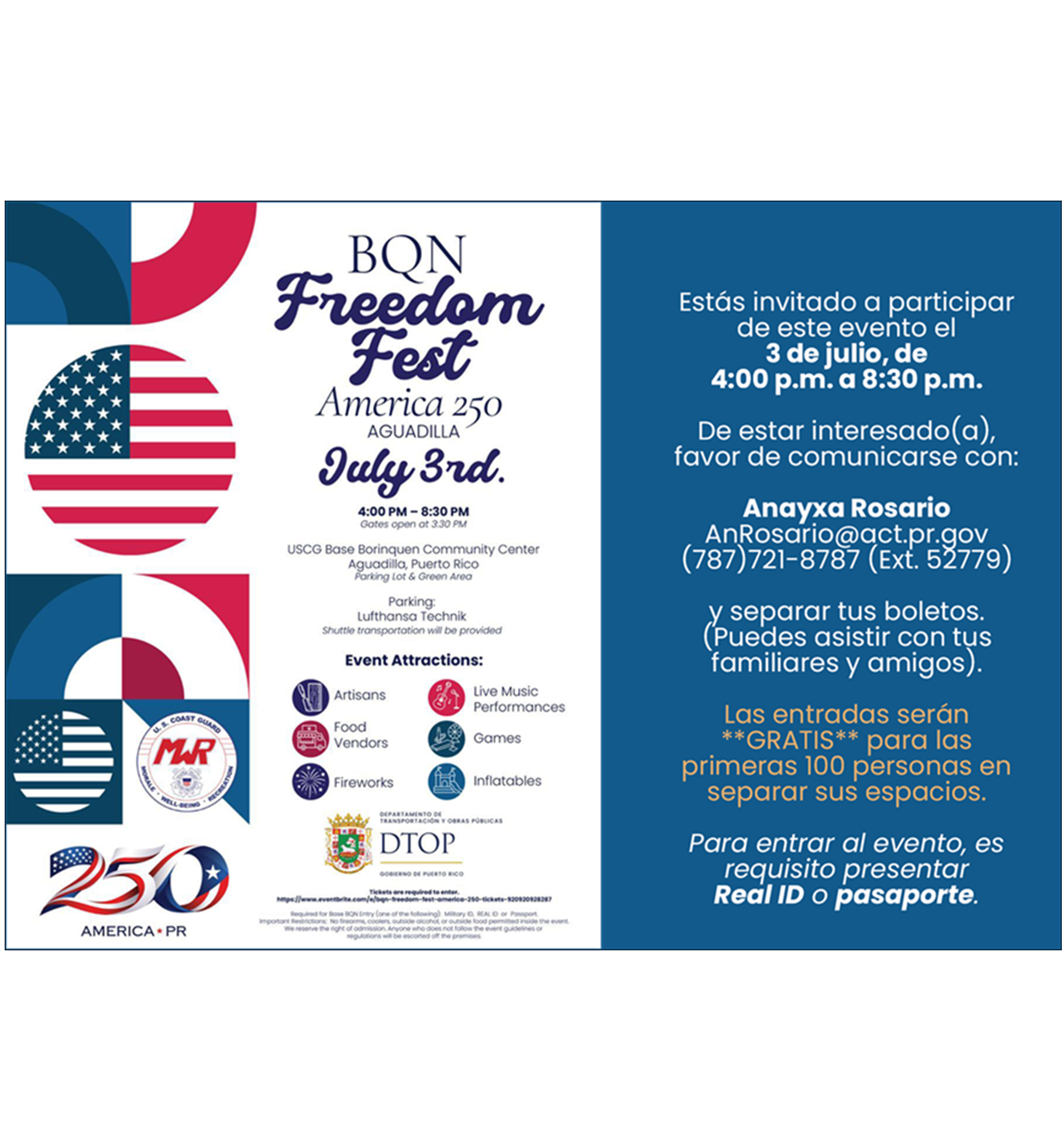 invitado a particpar de este evento el 3 de julio de 2026, de 4:30 p.m a 8:30 p.m