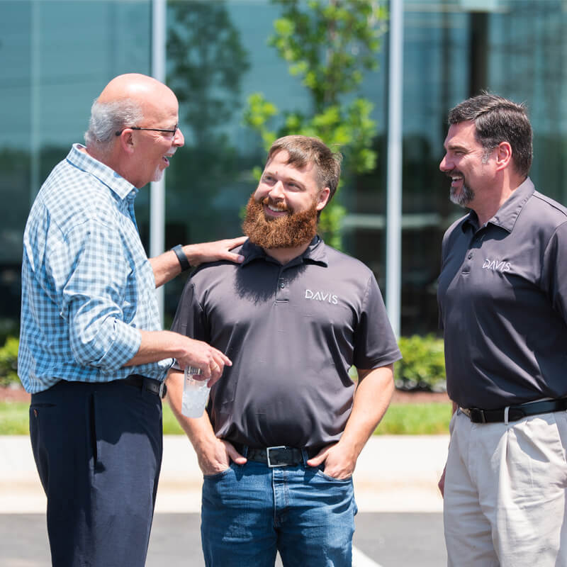 Danny Davis with employees