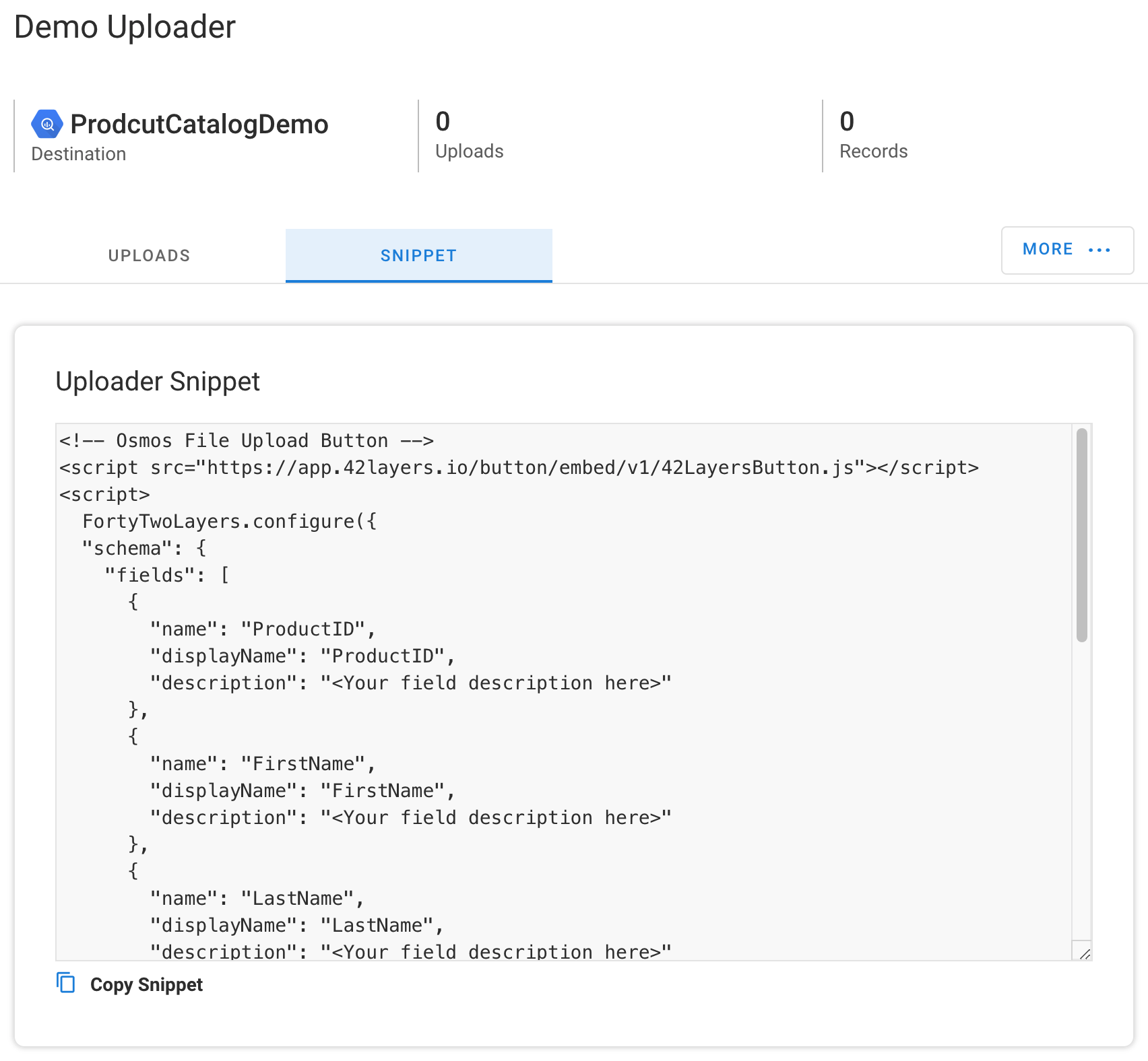 Embeddable CSV Uploader