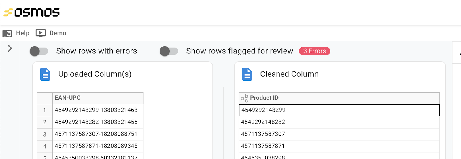 resolve issues with data validations