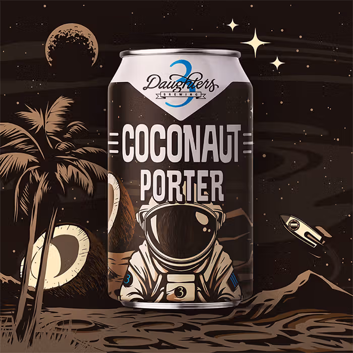 3 Daughters Brewing Coconaut Porter Beer Label Design