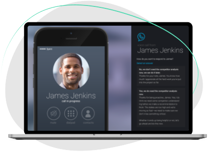 A notebook with a call simulation on screen