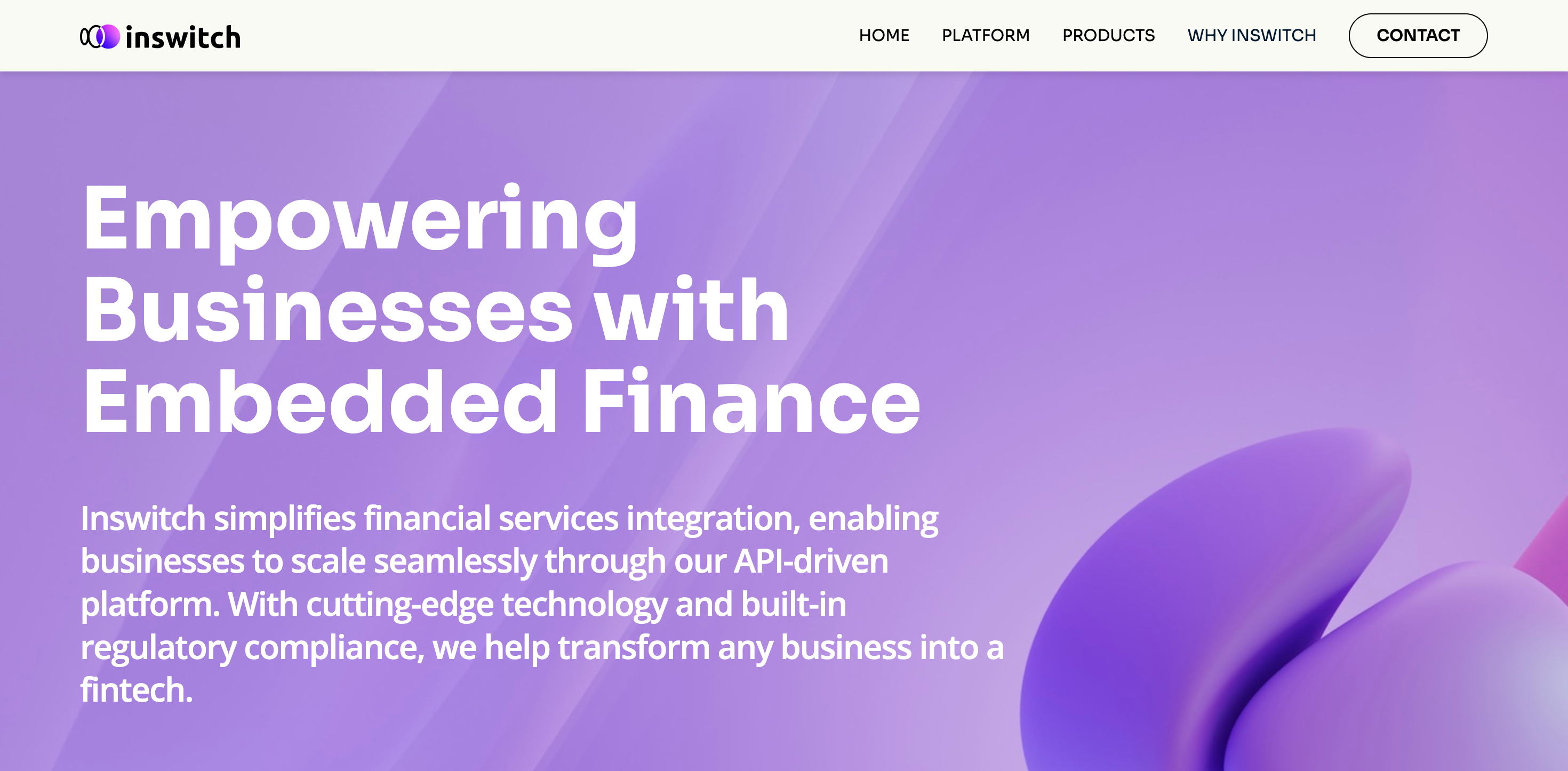 Inswitch - Embedded Finance Making any Company a Fintech Company, image size:2940x1446