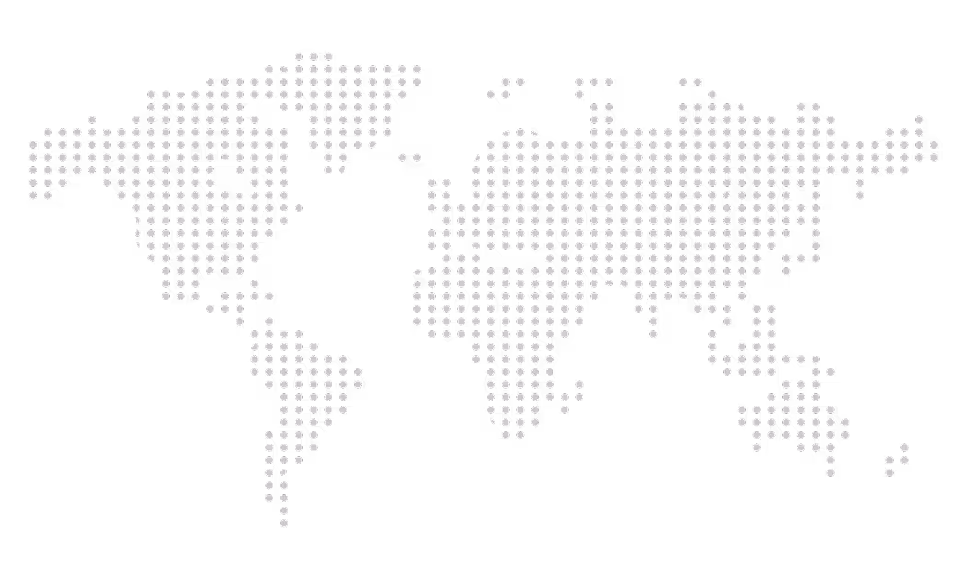 Dotted world map showing North America, South America, Europe, and parts of Africa and Asia on black background.