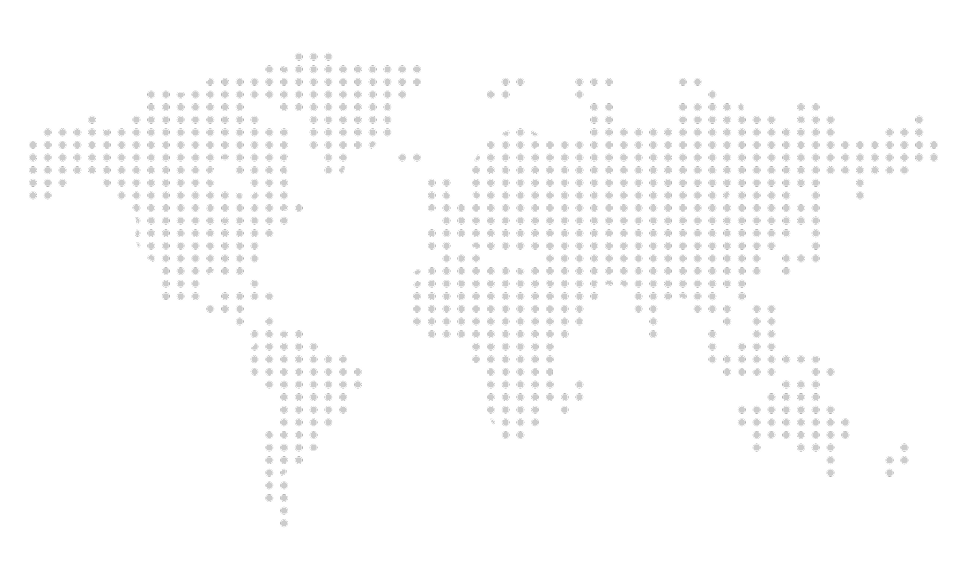 Dotted world map showing North America, South America, Europe, and parts of Africa and Asia on black background.