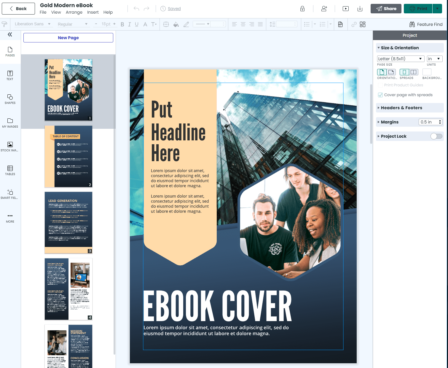 Marq is an excellent design tool for creating print-ready assets like ebooks.