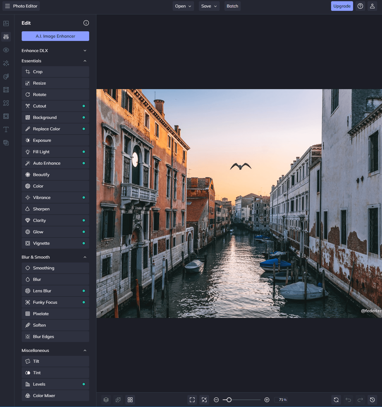 BeFunky’s photo editor offers basically any filter or alteration you could ever want.