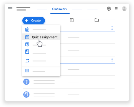 Google classroom - quiz assignment