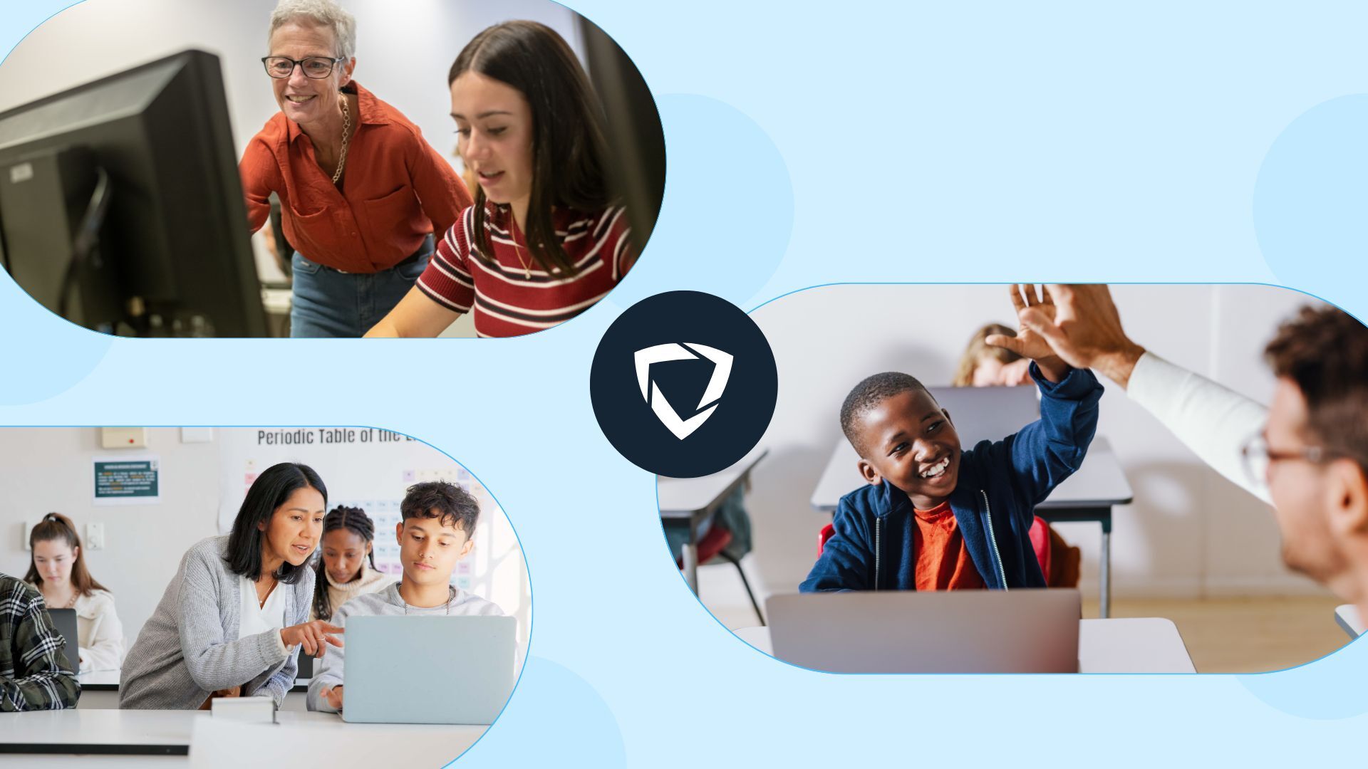 A collage of images of students and teachers