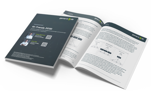 KI-Trendreport in gebundener Ausgabe aufgeschlagen abfotografiert