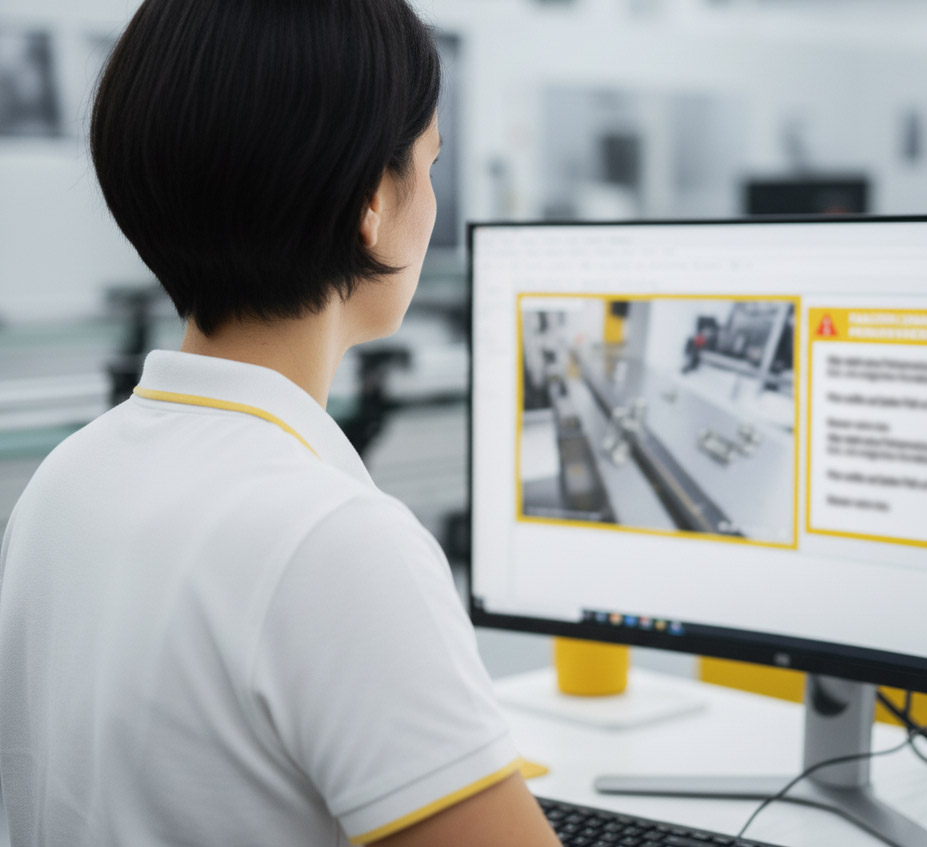 Automatisierte Verpackungsmaschine legt Kartons auf ein Förderband in einer Fabrik.