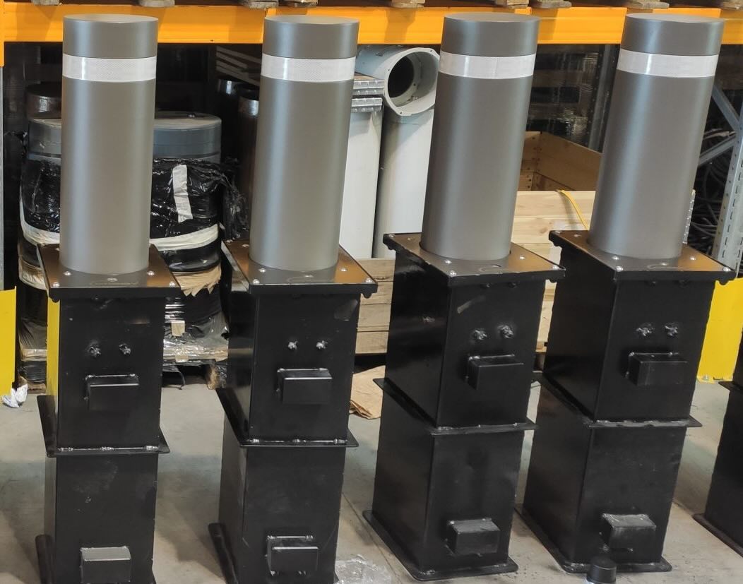 Bornes escamotables automatiques conçues par le BE mécaniques 