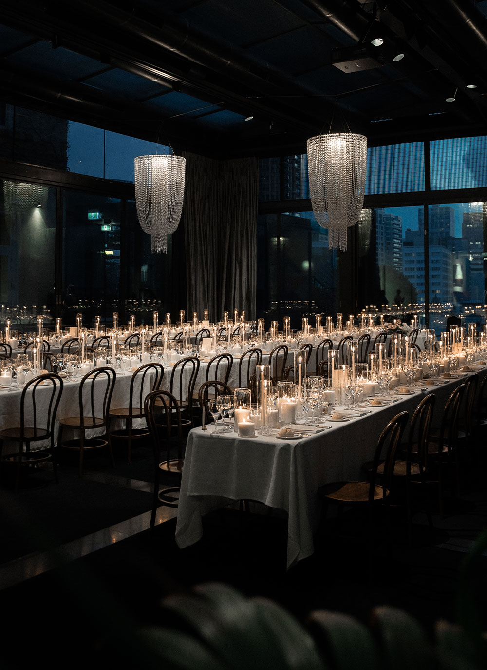 image of floor candles at fireplace with beautiful decor