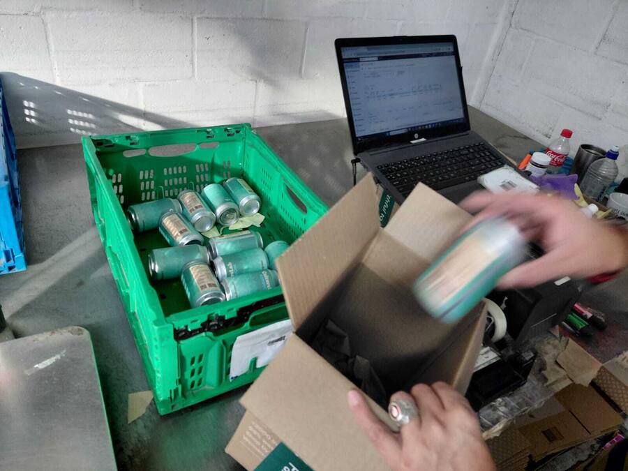 Packing bench in one of our fulfilment warehouses