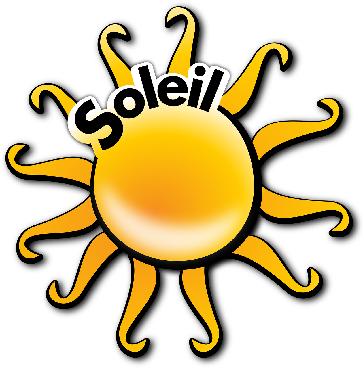 Grand soleil jaune vif