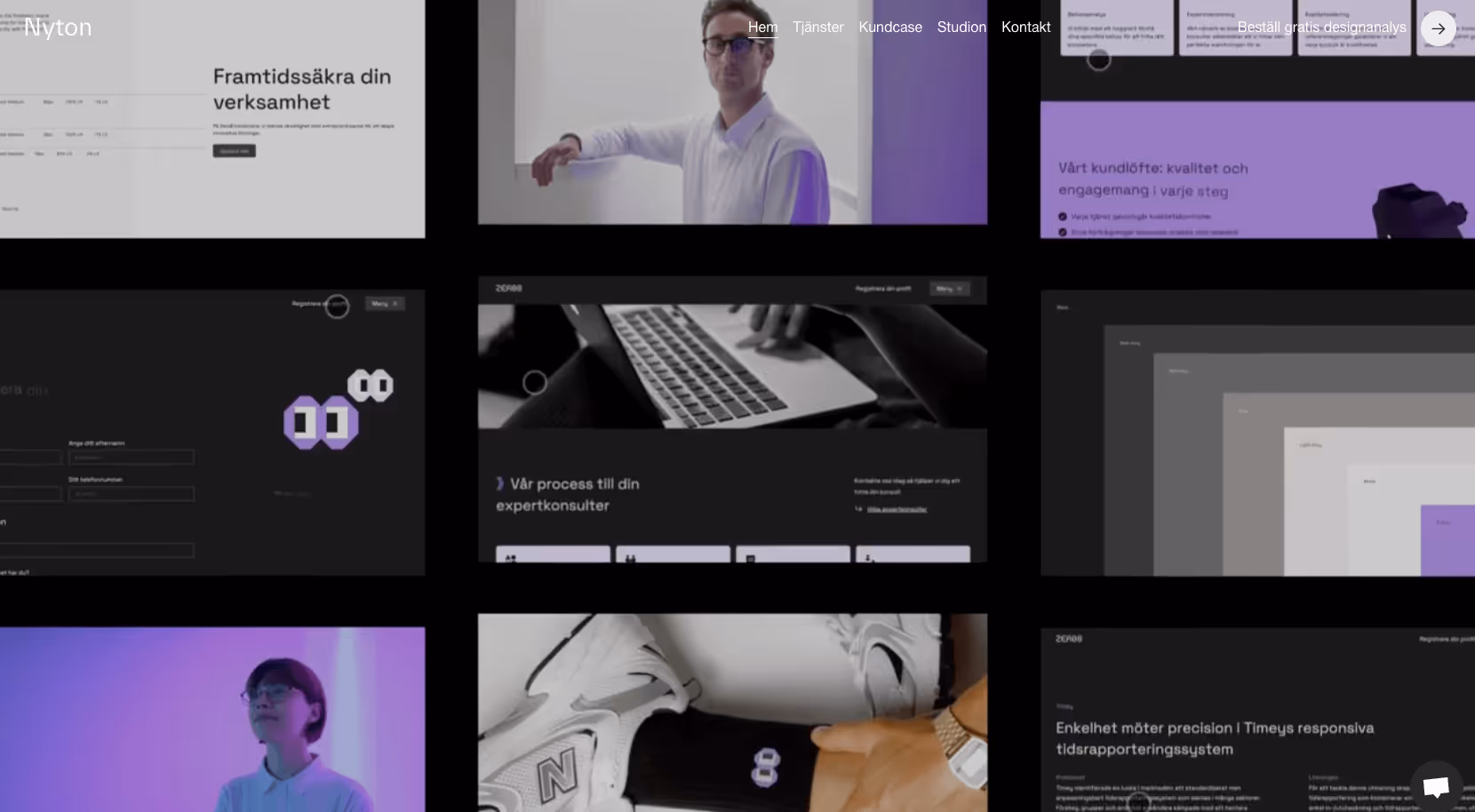 A series of images with a man on a laptop.