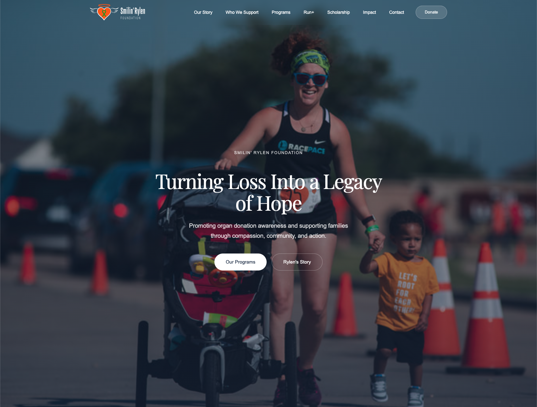 Smilin Rylen Foundation nonprofit brand identity and Webflow website design by Eric Gerdes