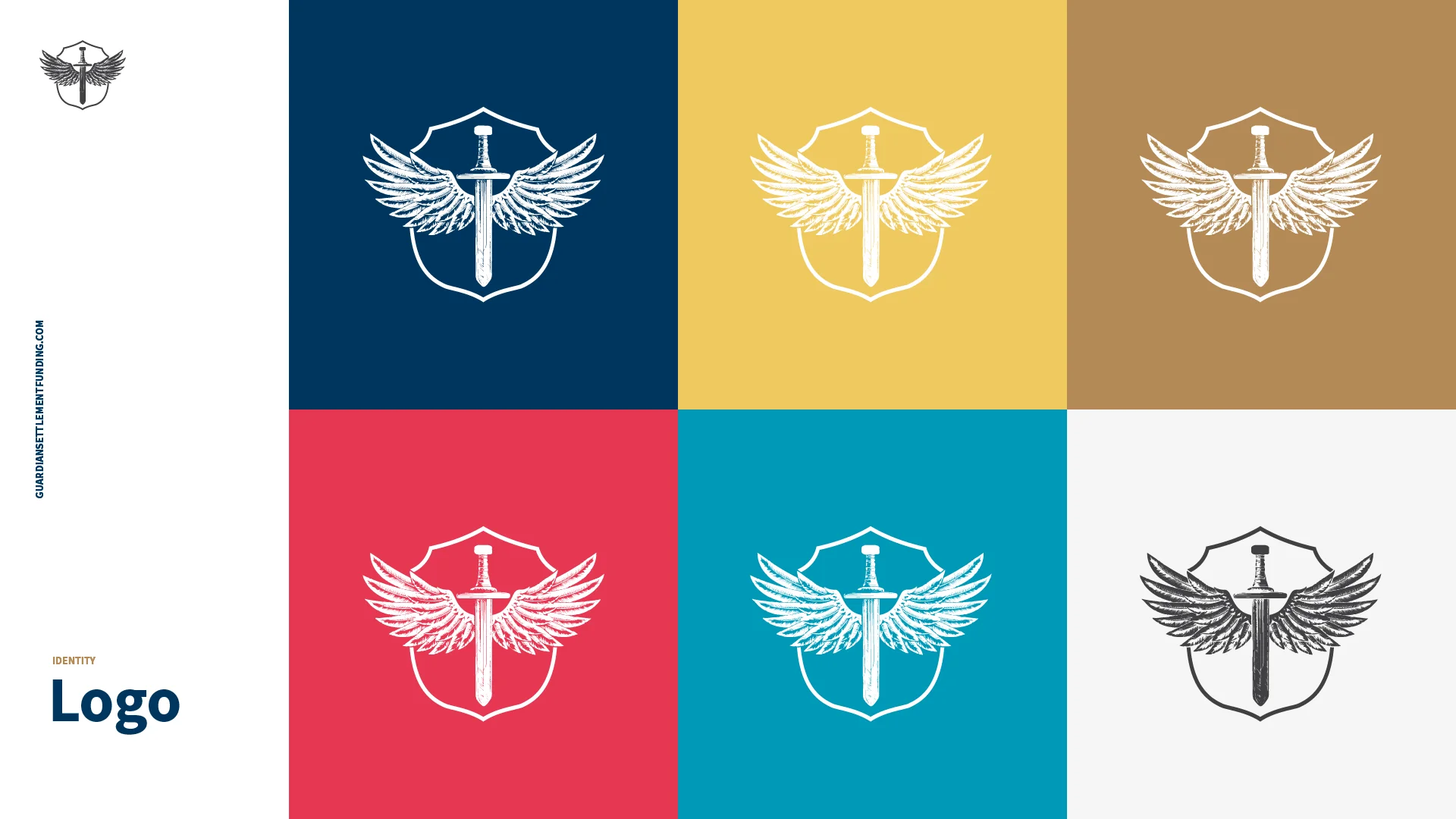 Guardian Settlement Funding icon set and secondary logo mark variations