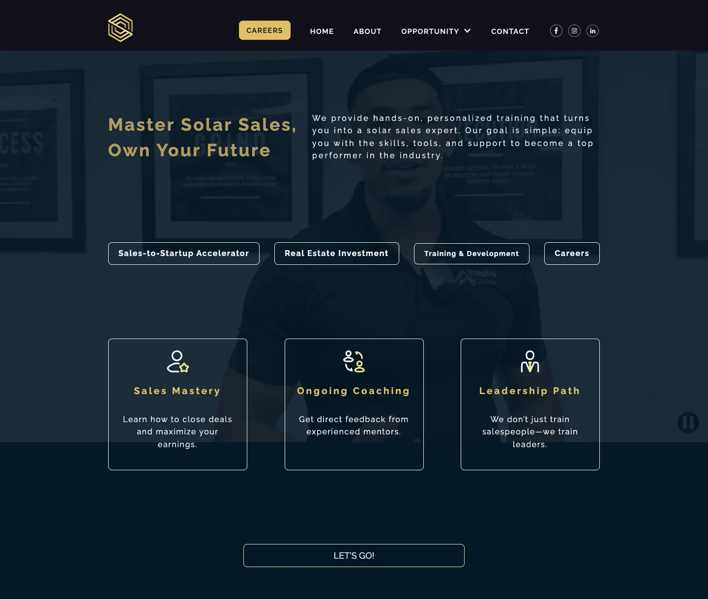 NAVC Lifestyle training and development page for solar sales reps