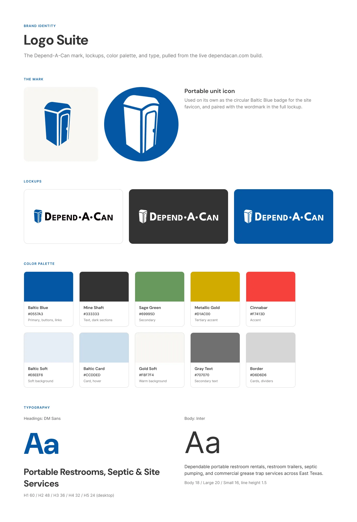 Depend-A-Can refreshed logo suite with full color, white, horizontal lockup and icon mark versions