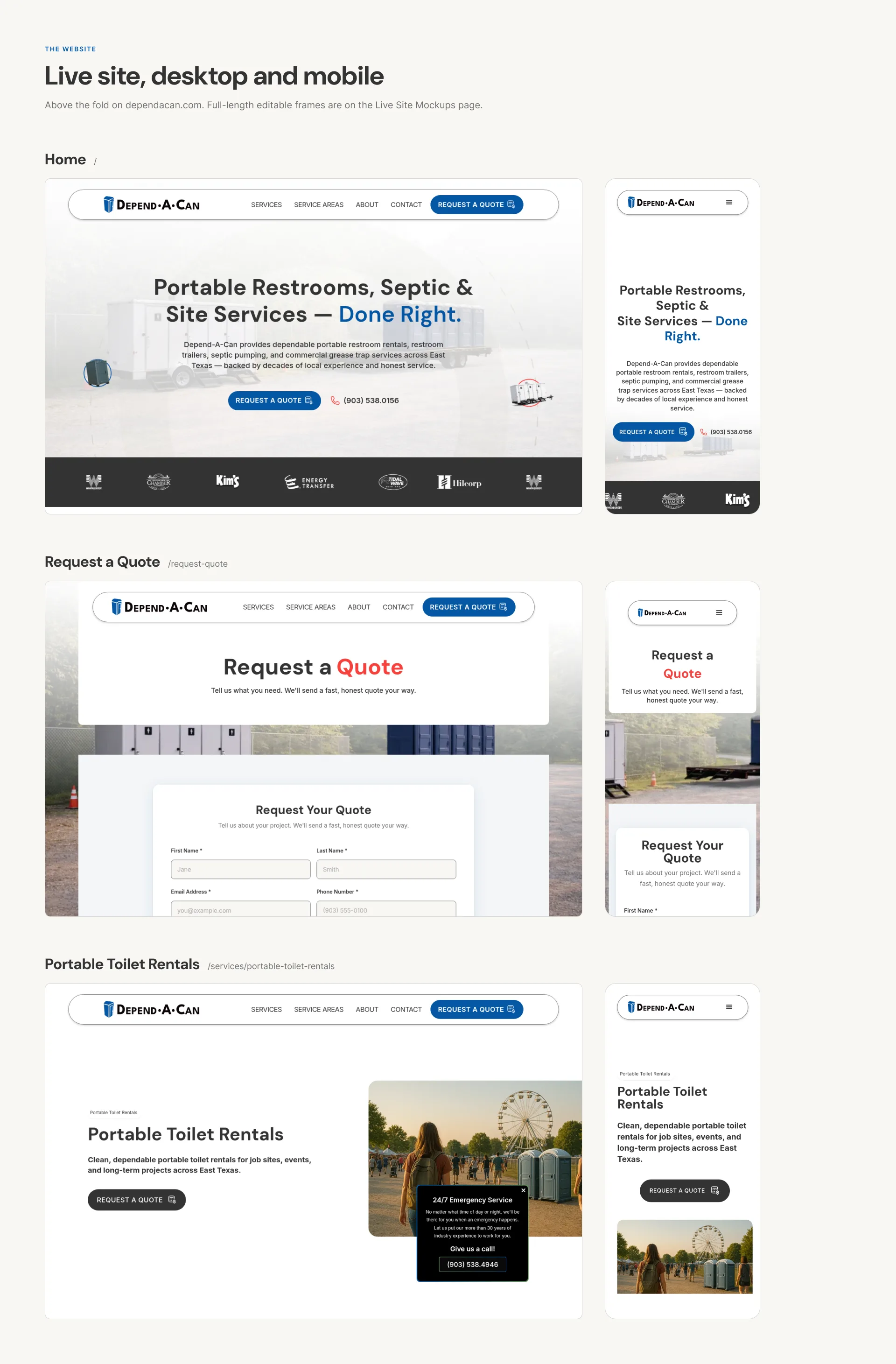 Depend-A-Can website showcased across desktop and mobile screens