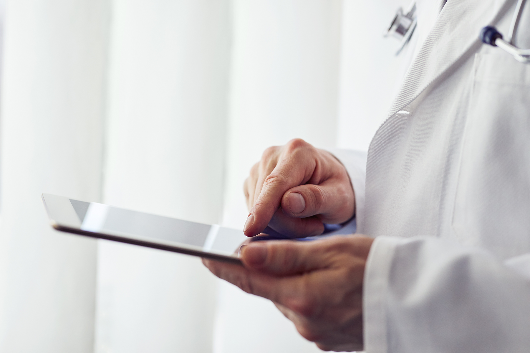 doctor with analytics