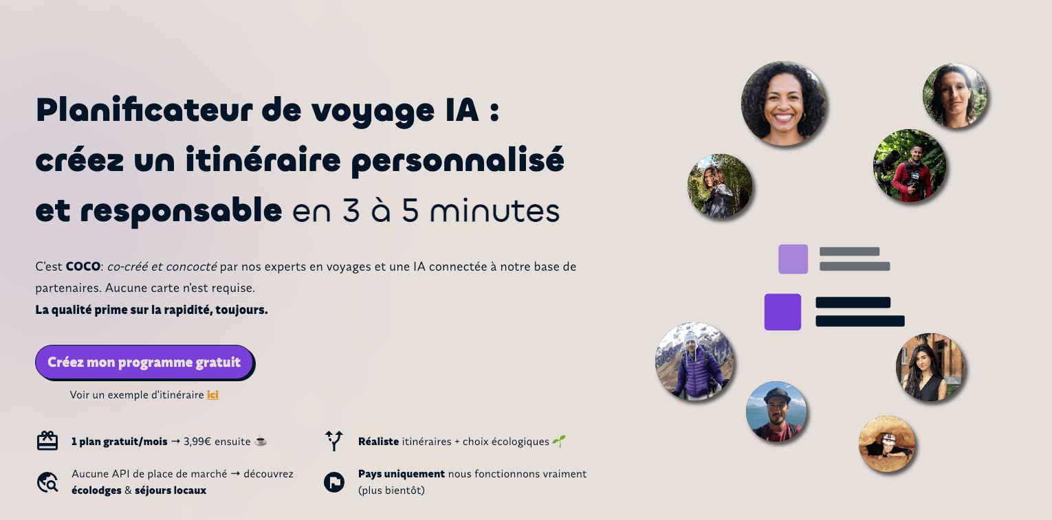 Planificateur de voyage IA – Travel Differently