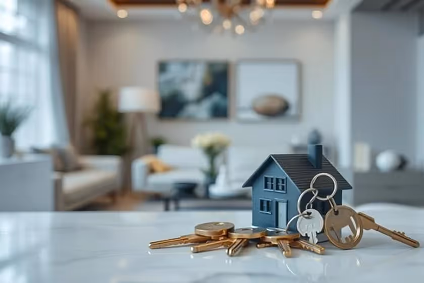 House keys on a kitchen counter