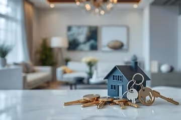 House keys on a kitchen counter